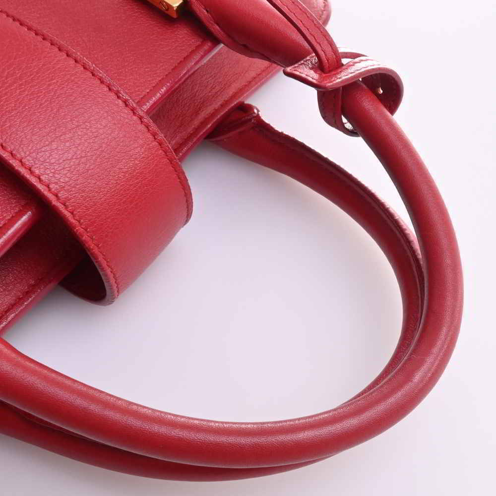 Saint Laurent Leather Baby Cabas 2way Handbag Red - Picture 4 of 9